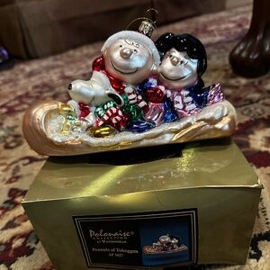 Polonaise Collection by Kurt Adler. Peanuts of Toboggan Ornament.